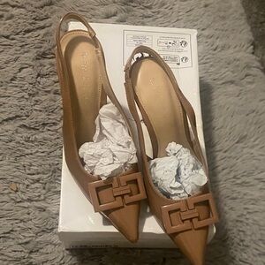 Elegant Tan Slingback Heels
